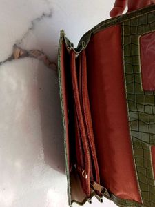 Green Crocodile Clutch
