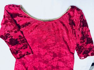 Velvet Long Straight Fit Kurti.
