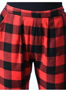 Red &amp; Black Plaid Pants