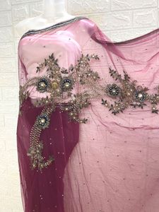 Net Embroidery And Beadwork Saree