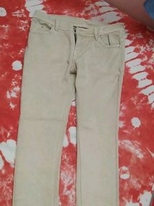 Beige Slim Fit Jeans
