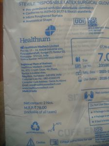 Pack Of 10 Surgical Gloves Medicated