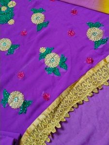 Embroidered Georgette Dress With Astar