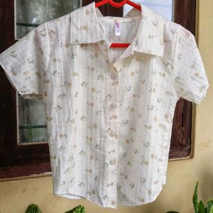 Floral Button-Up Crop Top