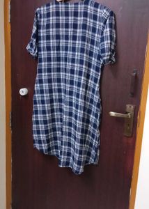 Blue Plaid Shirt Dress