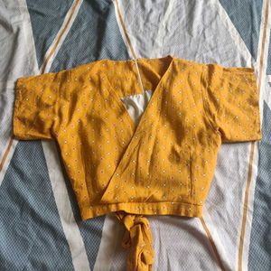 Yellow Floral Tie Top Bust 36