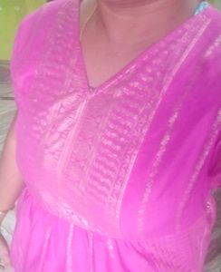 Pink Dress with Metallic Accents