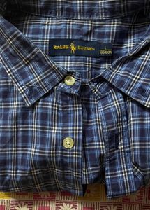 Ralph Lauren Plaid Navy Blue Shirt