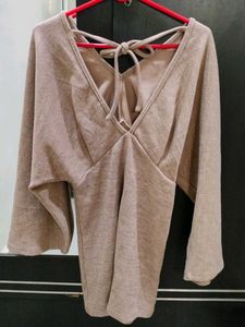 SHEIN Flared Sleeve Bodycon Backless