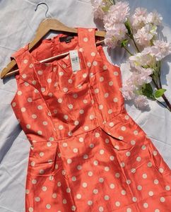 Polka Dot Orange Dress Mini