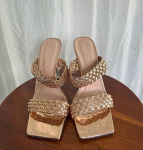 Gold Woven Heels