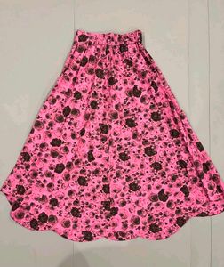 Pink Floral Ethnic Skirt