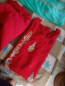 Pink Embroidered Kurta Salwar Suit