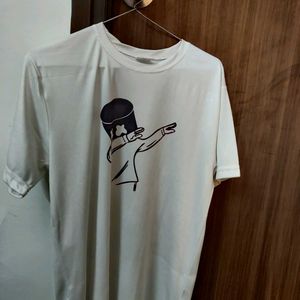 Dabbing Cartoon Printed White T-shirt
