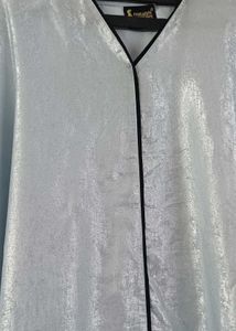One Time Wore 💎Elegant Shimmery Sky Blue Abaya wi