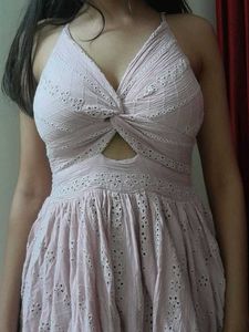 Coquette Floral Pastel Pink Beach Mini Dress