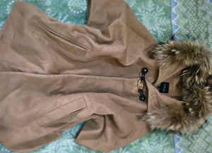 McGinn Wool Cape with Fur Hood