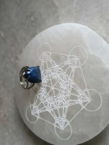 Lapis Lazuli Ring with Selenite Plate