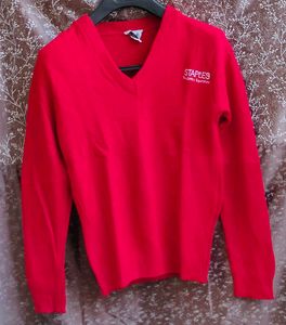 V Neck Red Sweater