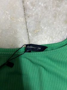 Green Ribbed Tank Top