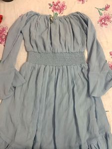 Blue Long Sleeve Dress