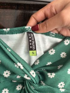 Floral Green Crop Top