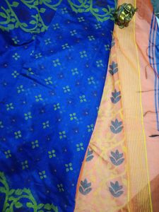 Orange Floral Saree