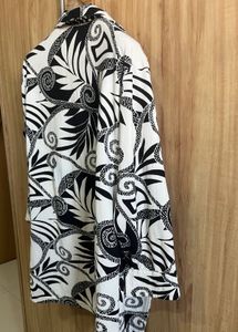 Black &amp; White Printed Jacket
