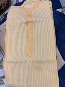 3 Kurta Set With White Pyjama