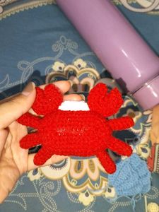 Crochet Crab Keychain