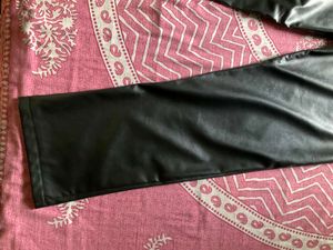 Straight leg leather pants