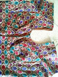 🔥sale 🔥Embroidery Golden Blouse Multi Colour