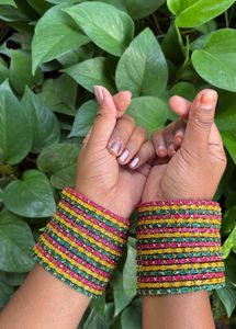 Multi Colour Valaikappu Bangle Set