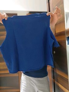 ONLY Blue Cold Shoulder Top