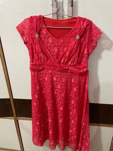 ne Elegant pink Lace Dress