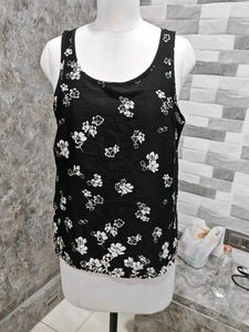 Black Floral Tank Top