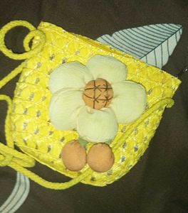 Cute Yellow Floral Pouch