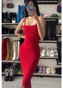 Red Bodycon Midi Dress