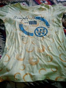 Yellow Colour Tshirt For Girls