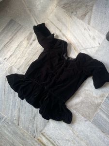 Black Velvet peplum Blouse