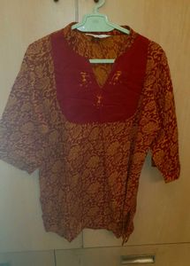 Earthy Shade Handicraft Embroidered Kurti