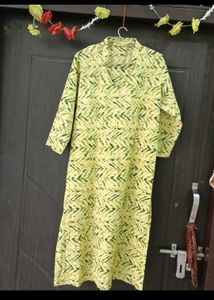 Green & Yellow Printed Kurta