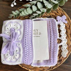 Handmade Crochet Heart Pouch and Book Cover