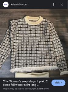 Elegant Textured Knit plaid Sweater