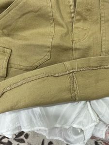 Khaki Mini Skirt with Built in safety shorts