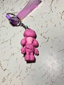 Pink Dog Cartoon Keychain
