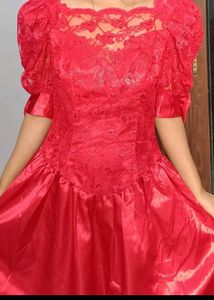 Luxe Bright Red Princess Engagement Gown 👸