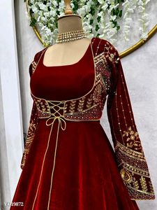 Beautiful Velvet Designer Gown With Koti