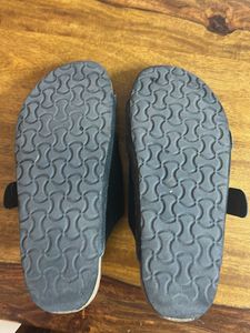 Luna Blu Black Suede Slide Sandals