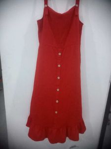 Vero Moda Red Button-Front Dress